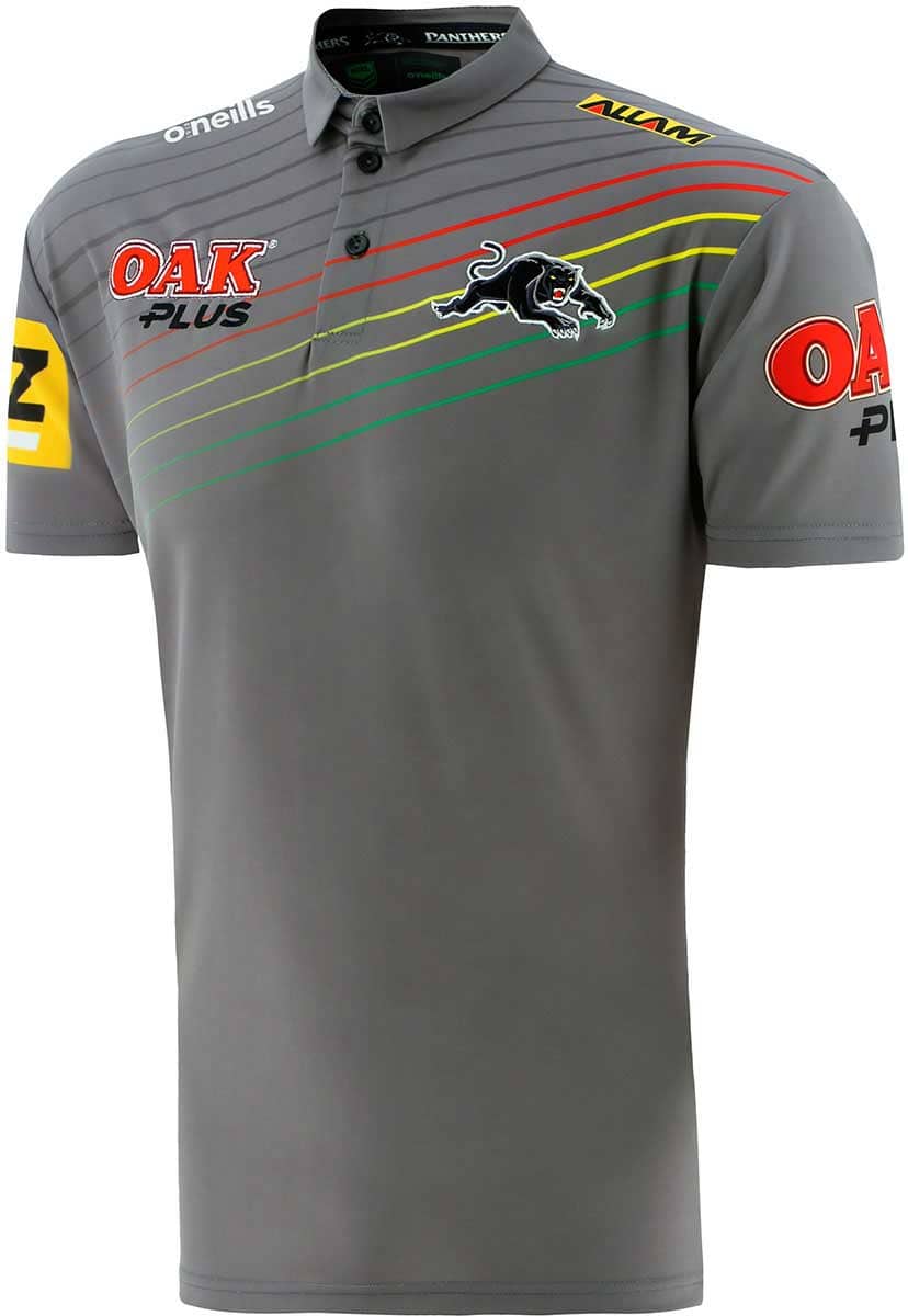 Penrith Panthers 2023 NRL Mens Grey Media Polo Shirt