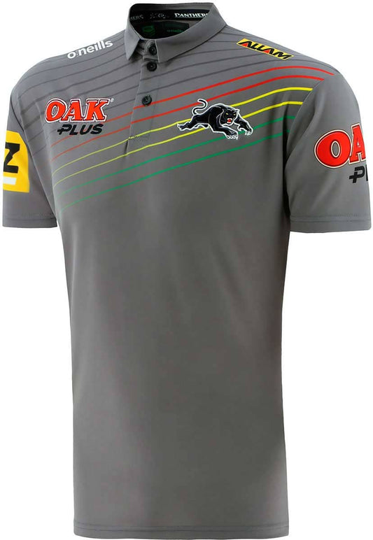 Penrith Panthers 2023 NRL Mens Grey Media Polo Shirt