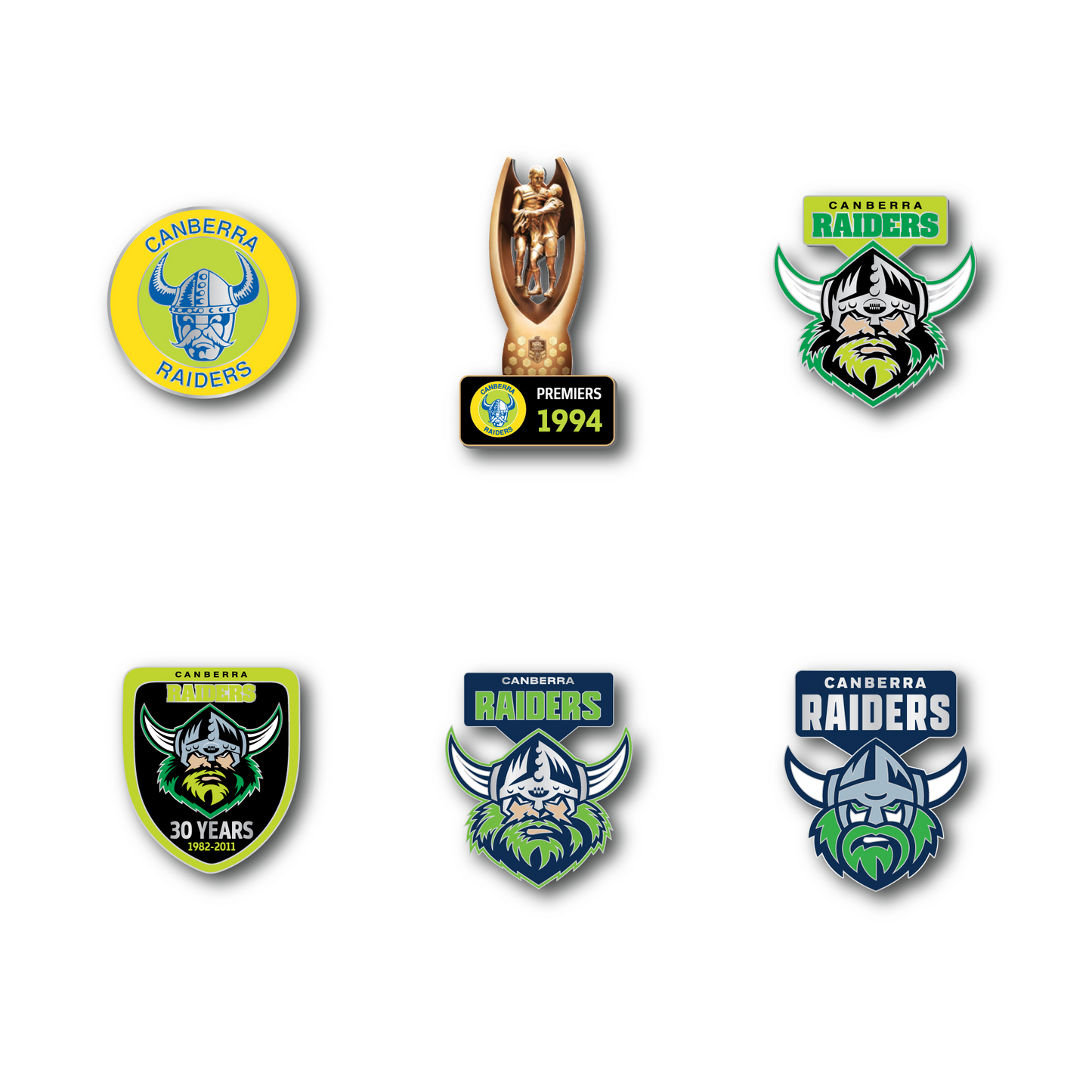 Canberra Raiders NRL Logo Pin Set