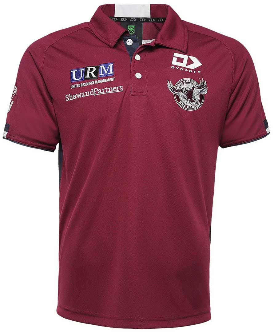 Manly Sea Eagles Mens Media Polo Shirt Maroon