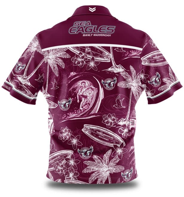 Manly Sea Eagles Mens NRL Hawaiian Shirt
