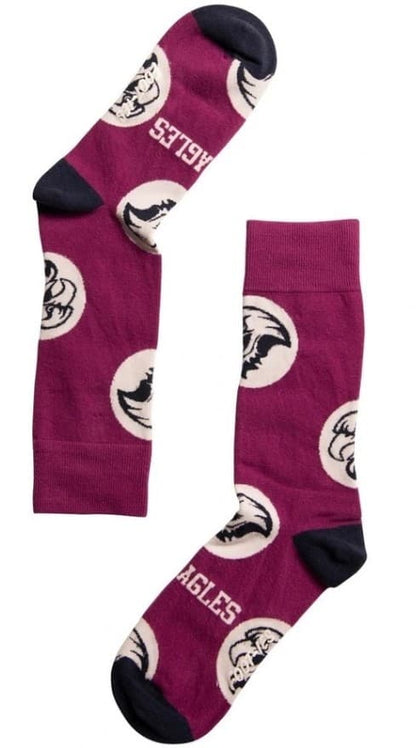 Manly Sea Eagles NRL Mens Logo Dots Socks Red