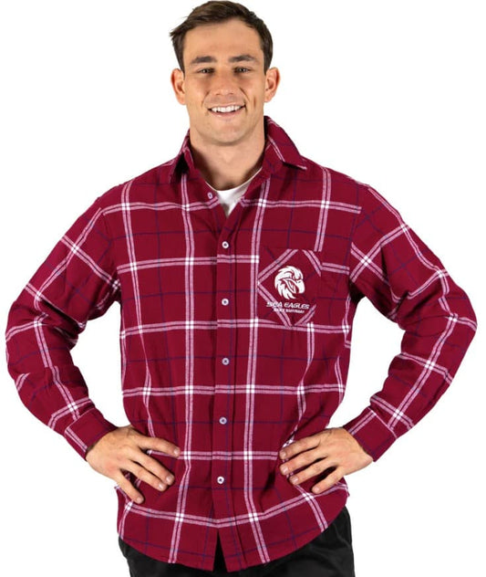 Manly Sea Eagles NRL Mens Mustang Flannel Shirt