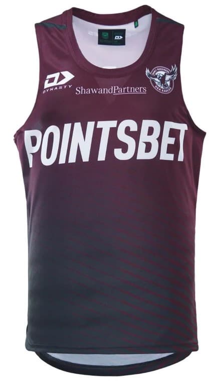 Manly Sea Eagles 2023 NRL Mens Maroon Training Singlet
