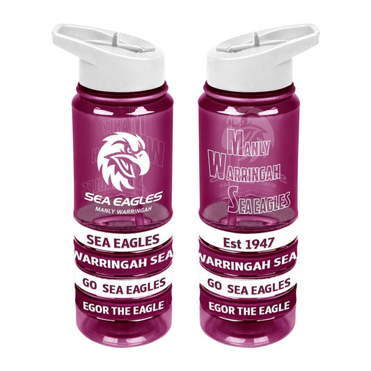 Manly Sea Eagles NRL 650ml Drink Bottle with Bands *NEW LOGO*