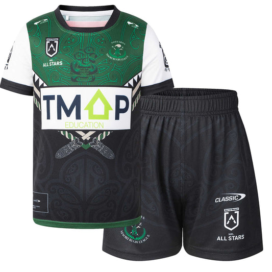 New Zealand Maori All Stars 2026 NRL Kids On Field Jersey + Shorts Combo