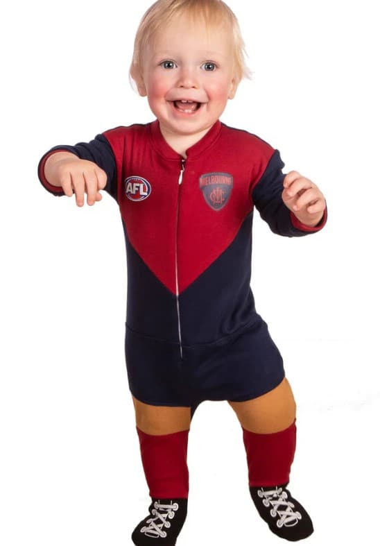 Melbourne Demons 2024 AFL Infant Zip Footysuit