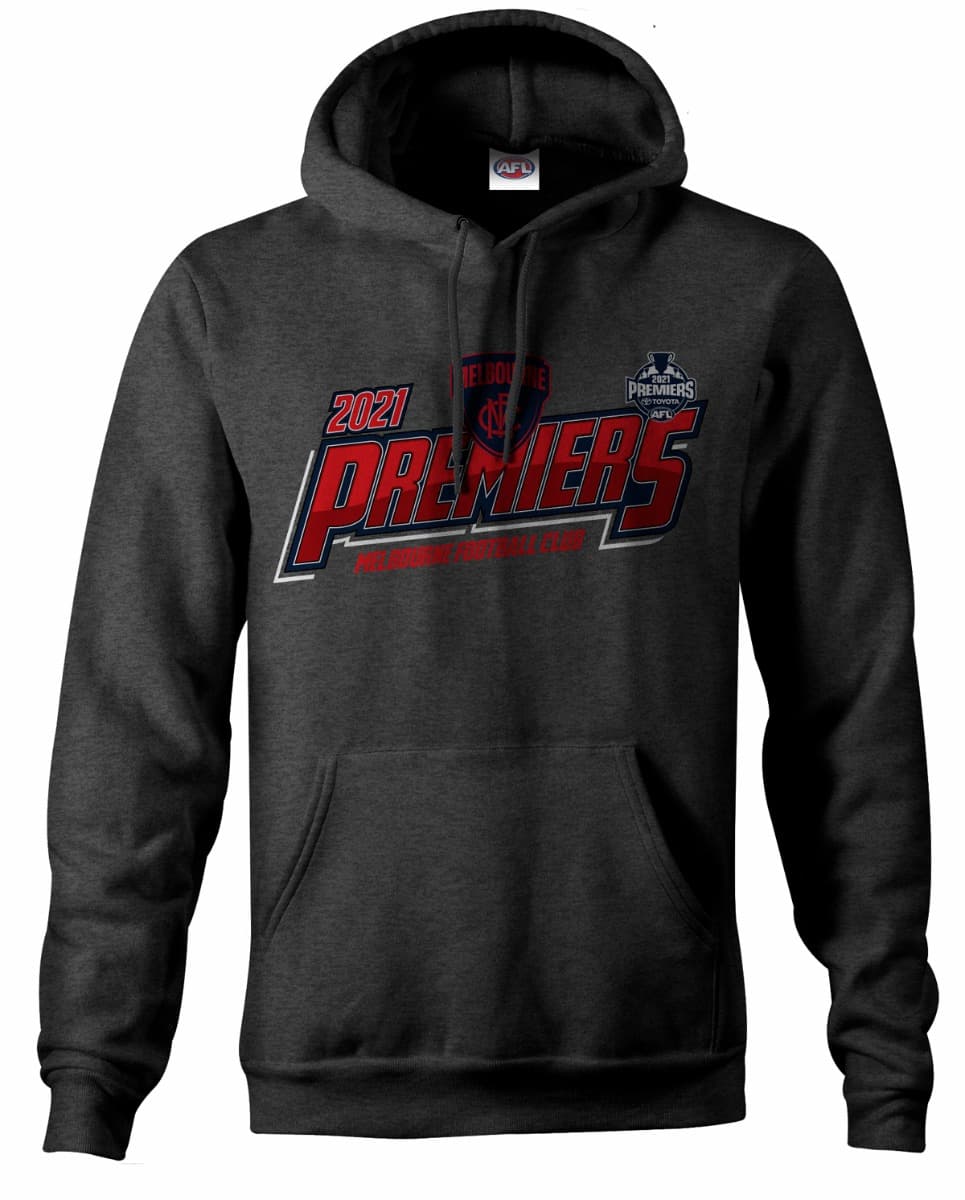 Melbourne Demons 2021 AFL Mens Grey Premiers Hood