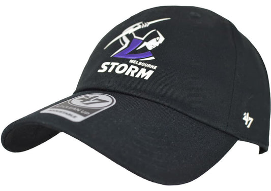 Melbourne Storm NRL Adults Caster '47 Black Clean Up Cap
