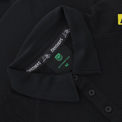 Penrith Panthers 2025 NRL Mens Black Media Polo Shirt