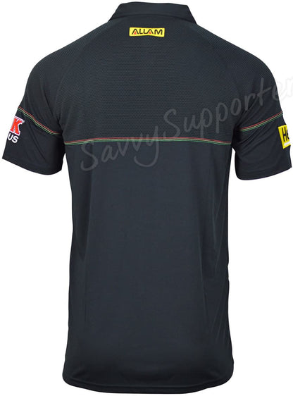 Penrith Panthers 2025 NRL Mens Black Media Polo Shirt