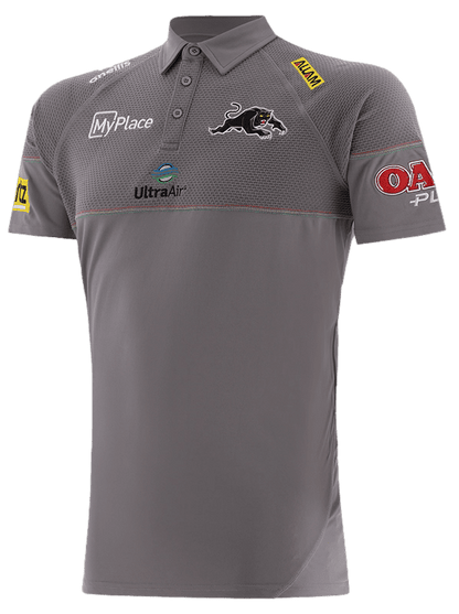 Penrith Panthers 2025 NRL Mens Grey Media Polo Shirt