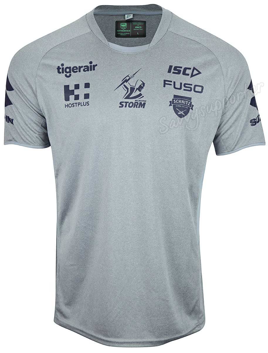 Melbourne Storm 2019 NRL Mens Grey Training Shirt