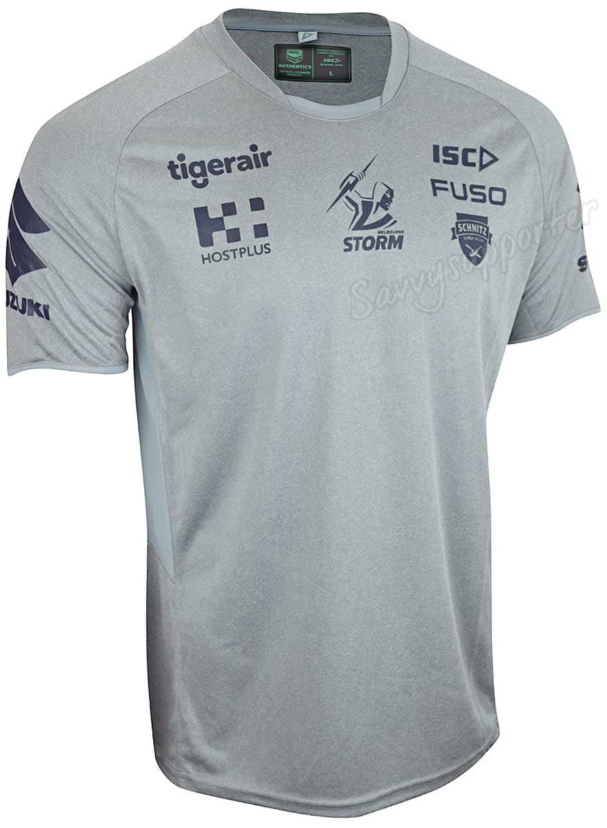 Melbourne Storm 2019 NRL Mens Grey Training Shirt