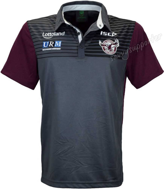 Manly Sea Eagles NRL ISC Carbon Media Polo Shirt