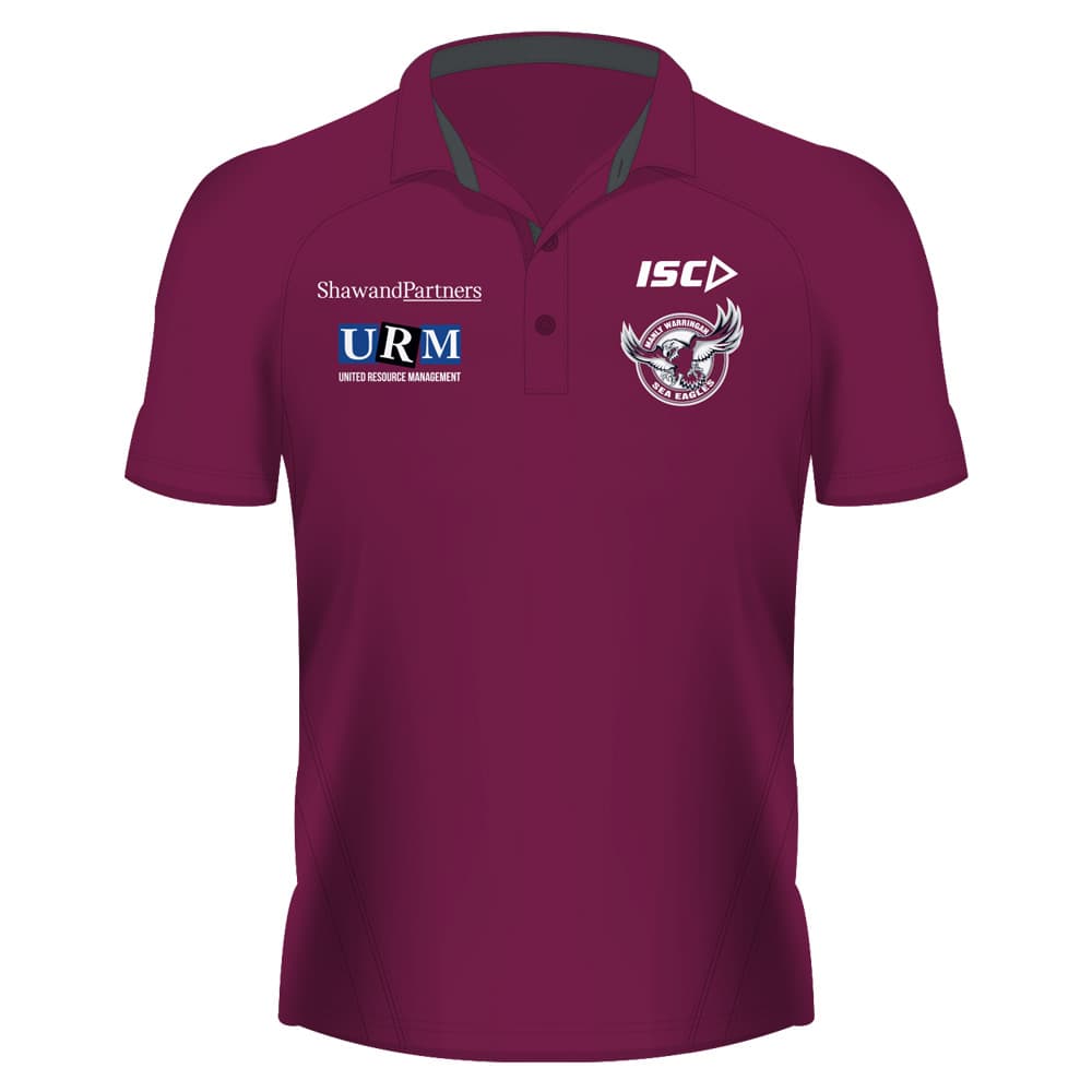 Manly Sea Eagles NRL ISC Dark Scarlet Polo Shirt