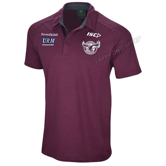 Manly Sea Eagles NRL ISC Dark Scarlet Polo Shirt