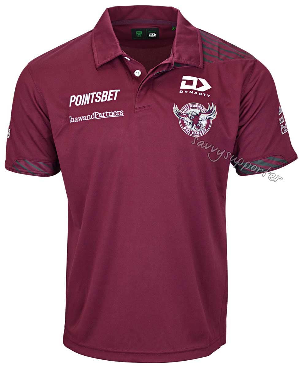 Manly Sea Eagles 2023 NRL Mens Maroon Media Polo Shirt