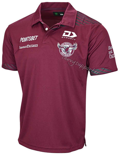Manly Sea Eagles 2023 NRL Mens Maroon Media Polo Shirt