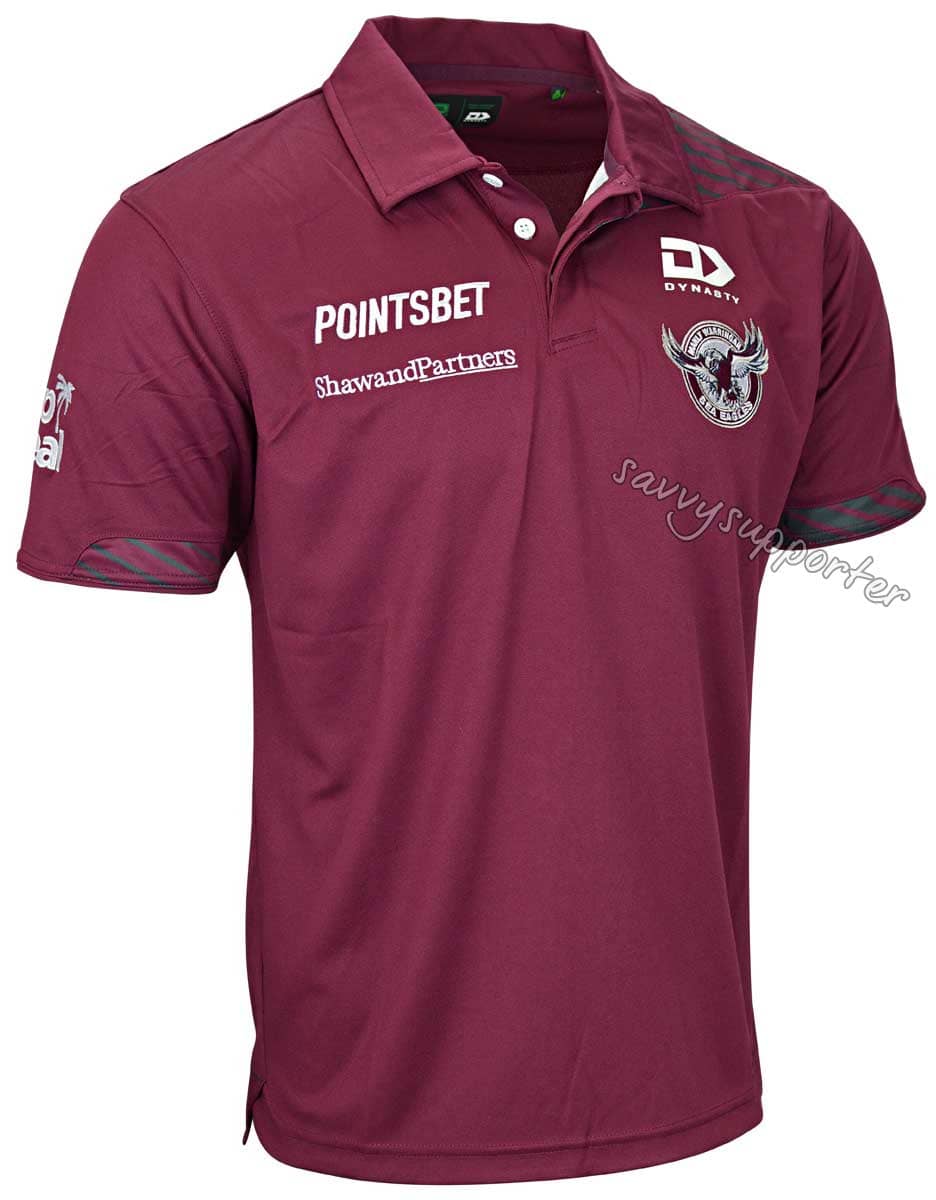 Manly Sea Eagles 2023 NRL Mens Maroon Media Polo Shirt