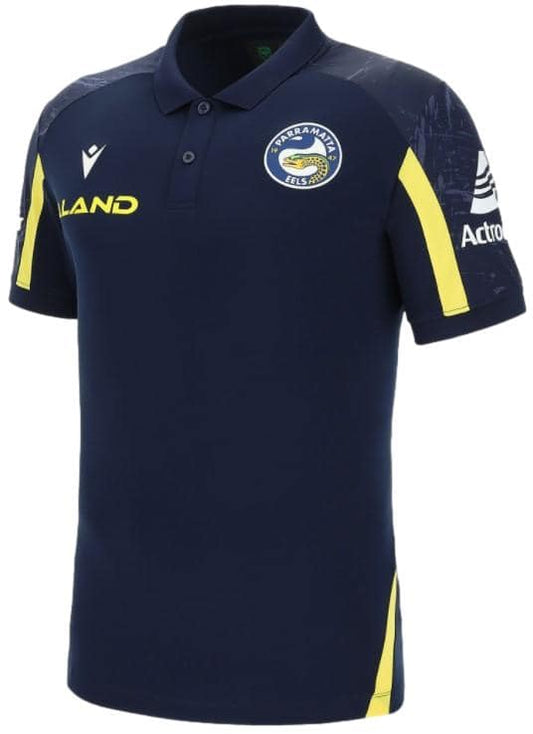 Parramatta Eels NRL Mens Navy Travel Polo Shirt