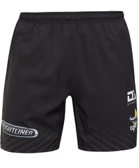 North Queensland Cowboys 2024 NRL Mens Black Alternate Gym Zip Shorts