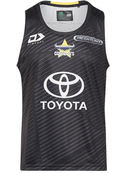 North Queensland Cowboys 2024 NRL Mens Black Alternate Training Singlet