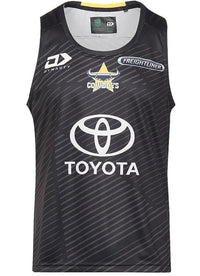North Queensland Cowboys 2024 NRL Mens Black Alternate Training Singlet