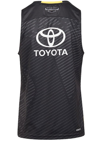 North Queensland Cowboys 2024 NRL Mens Black Alternate Training Singlet