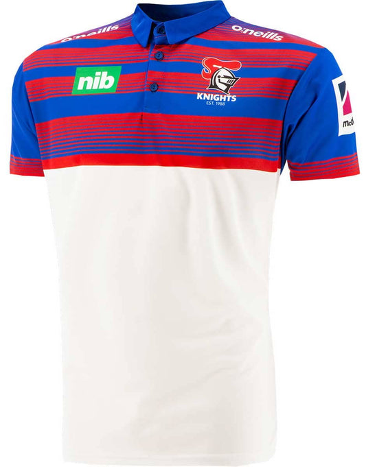 Newcastle Knights NRL White Media Polo Shirt