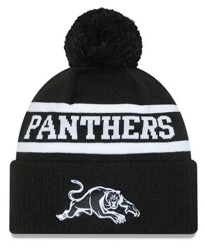 Penrith Panthers 2025 NRL New Era Black White Knit Beanie