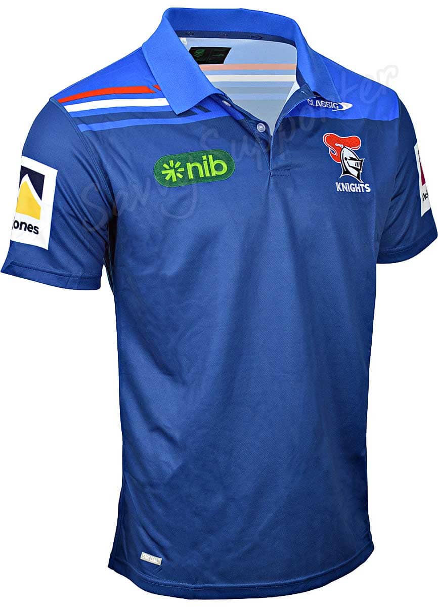 Newcastle Knights 2024 NRL Mens Media Polo Shirt