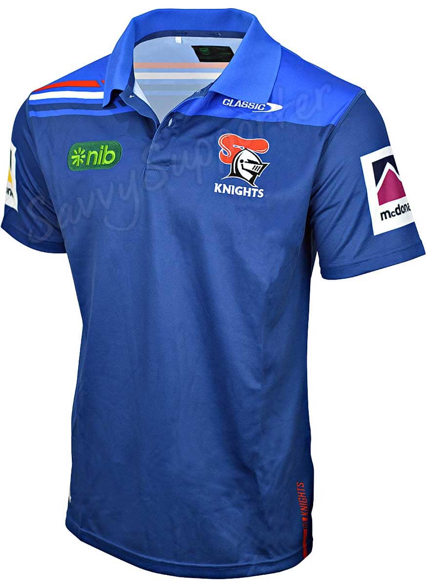 Newcastle Knights 2024 NRL Mens Media Polo Shirt