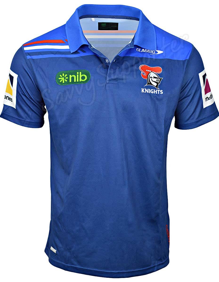 Newcastle Knights 2024 NRL Mens Media Polo Shirt