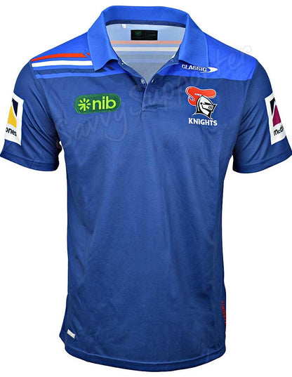 Newcastle Knights 2024 NRL Mens Media Polo Shirt