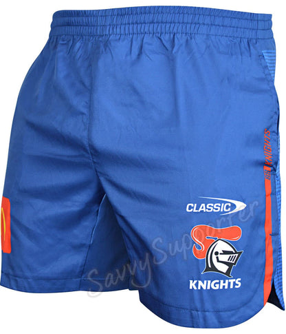 Newcastle Knights 2023 NRL Mens Royal Training Shorts w Zips!