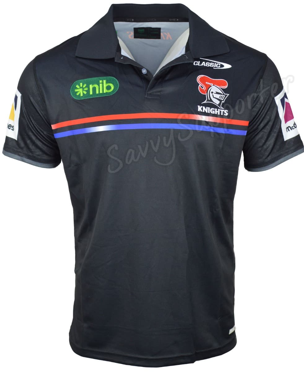 Newcastle Knights 2025 NRL Mens Media Polo Shirt