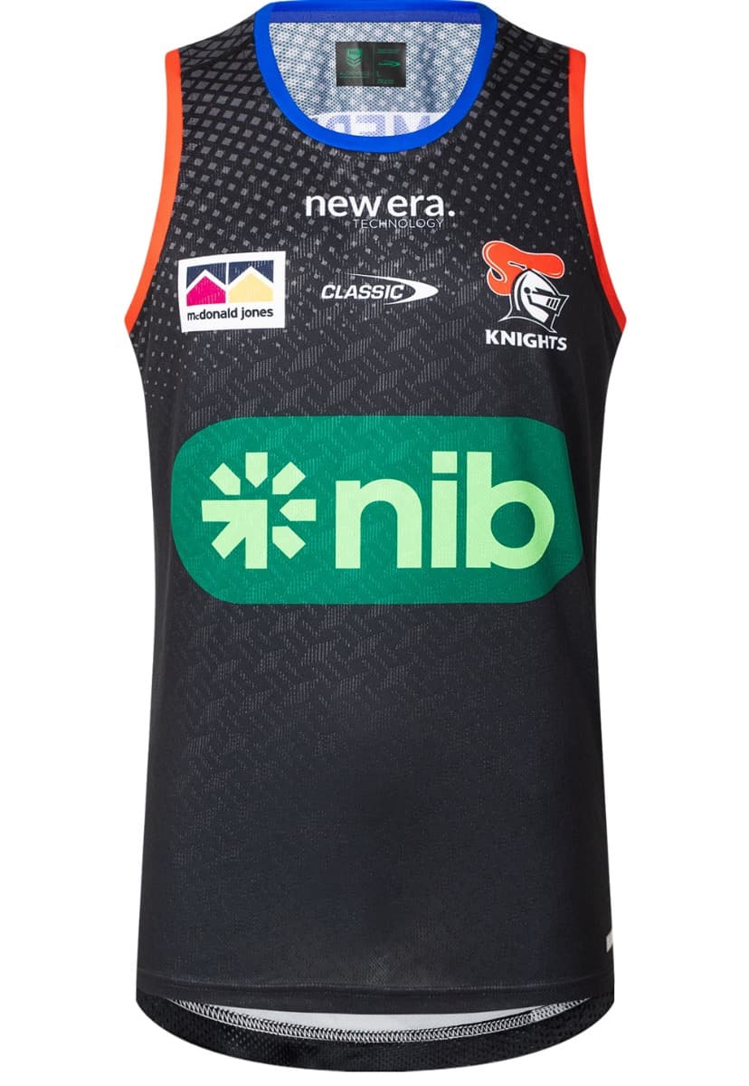 Newcastle Knights 2025 NRL Mens Black Training Singlet