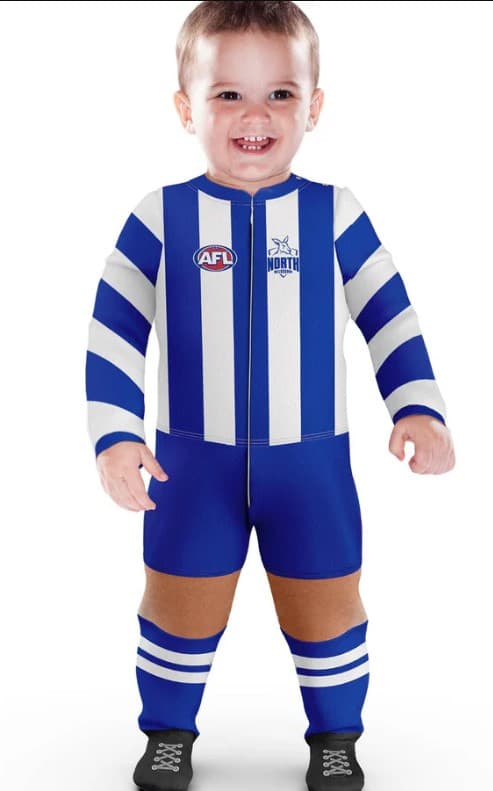 North Melbourne Kangaroos AFL Infant Zip Footysuit