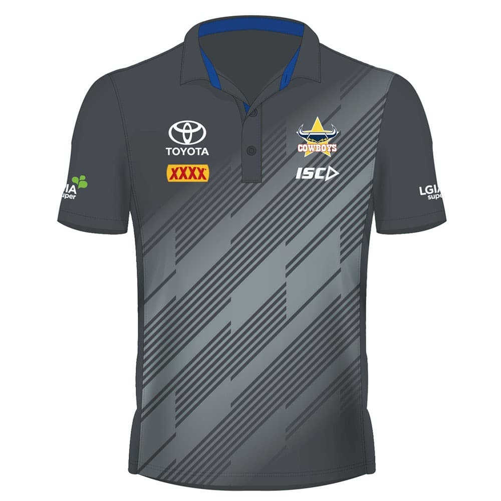 North Queensland Cowboys 2019 Mens Carbon Performance Polo Shirt