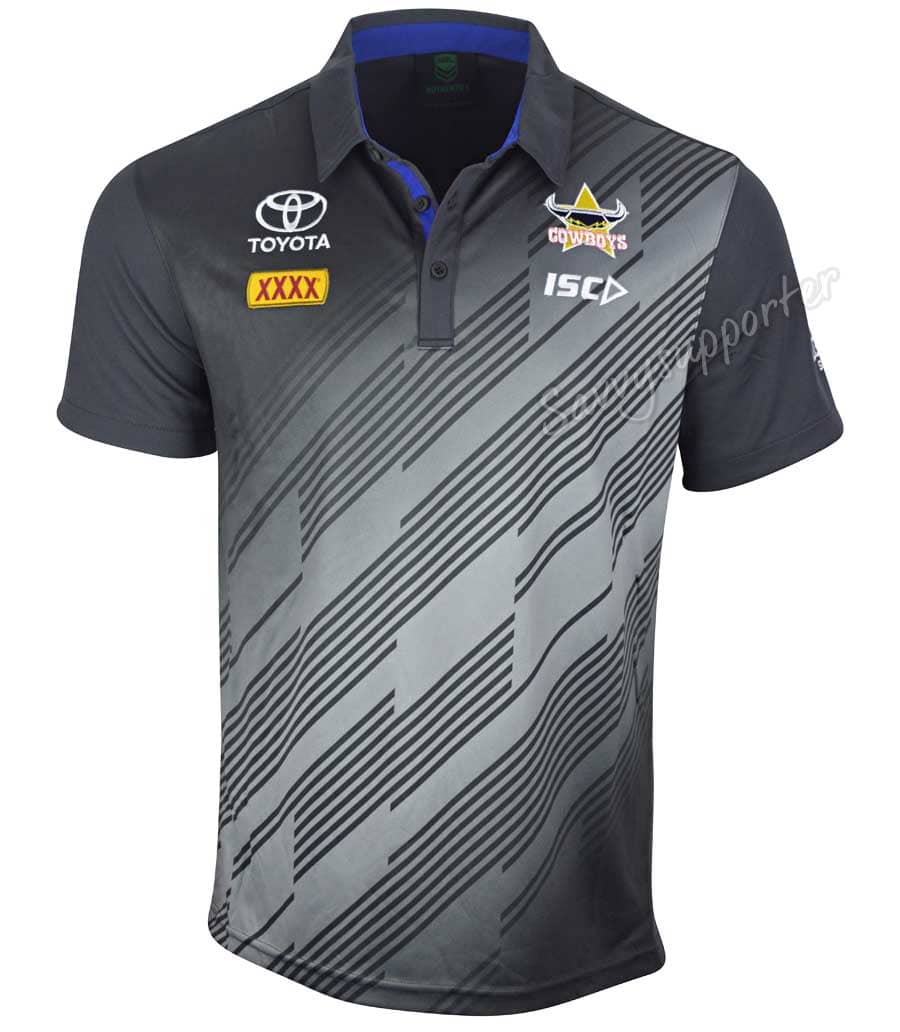 North Queensland Cowboys 2019 Mens Carbon Performance Polo Shirt