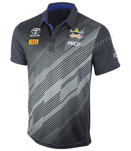 North Queensland Cowboys 2019 Mens Carbon Performance Polo Shirt