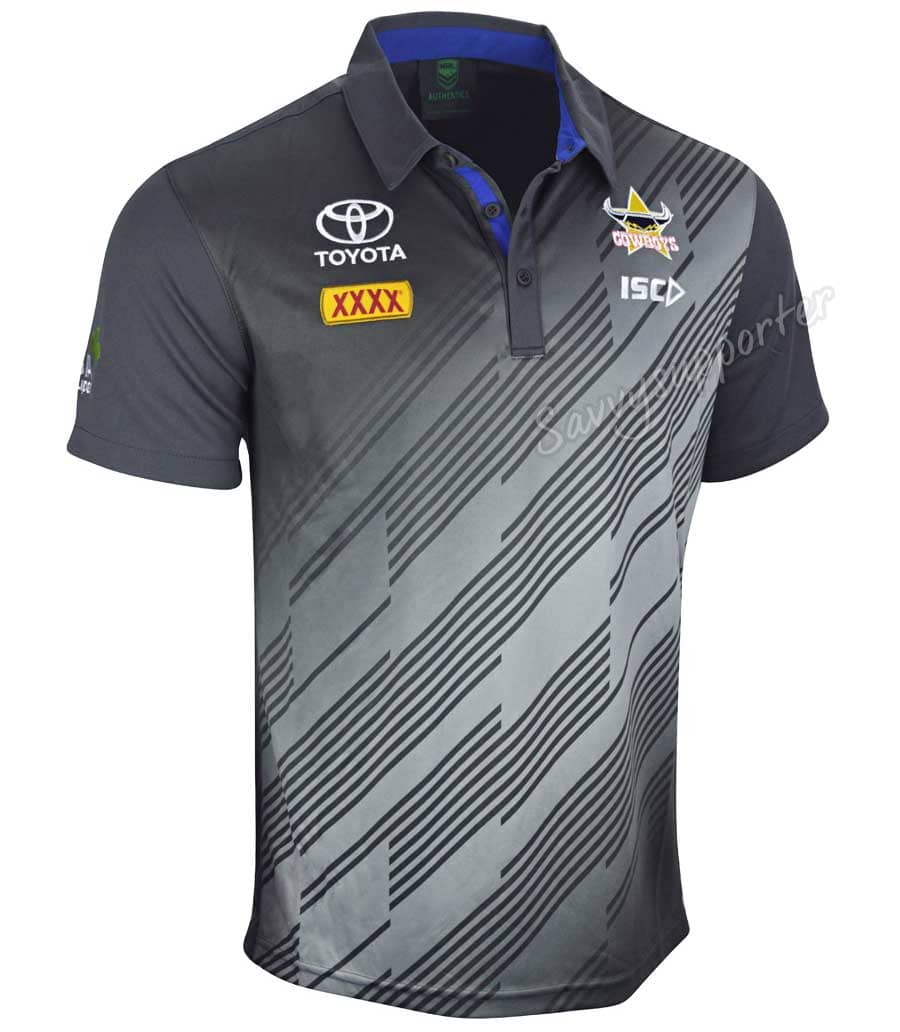 North Queensland Cowboys 2019 Mens Carbon Performance Polo Shirt