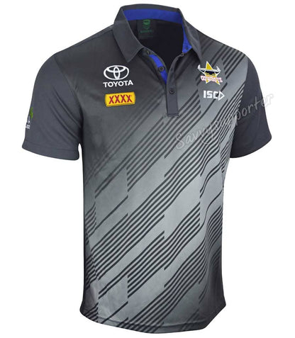 North Queensland Cowboys 2019 Mens Carbon Performance Polo Shirt