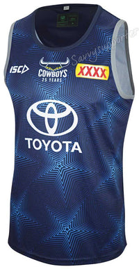 North Queensland Cowboys Mens NRL Navy Training Singlet