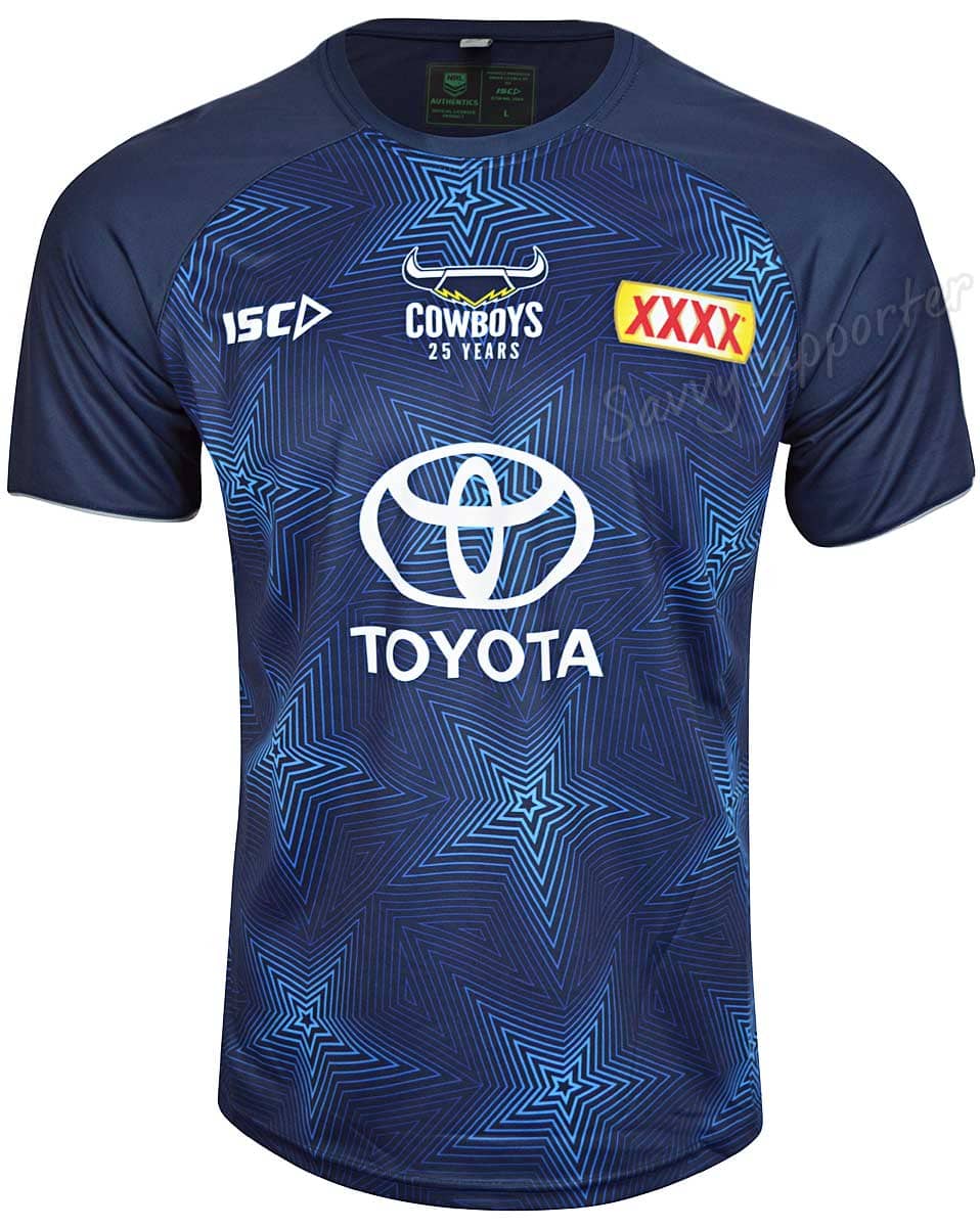 North Queensland Cowboys Mens NRL Navy Training Shirt