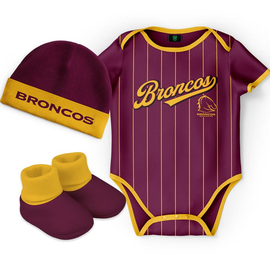 Brisbane Broncos 2025 NRL Toddler 3pc Lullaby Gift Set