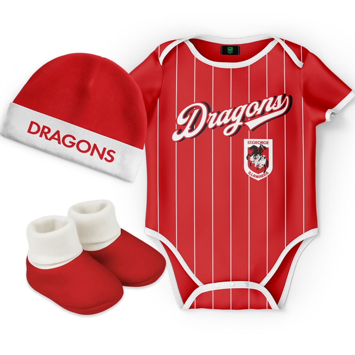 St George Dragons 2025 NRL Toddler 3pc Lullaby Gift Set