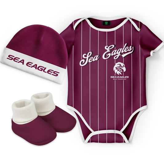Manly Sea Eagles 2025 NRL Toddler 3pc Lullaby Gift Set