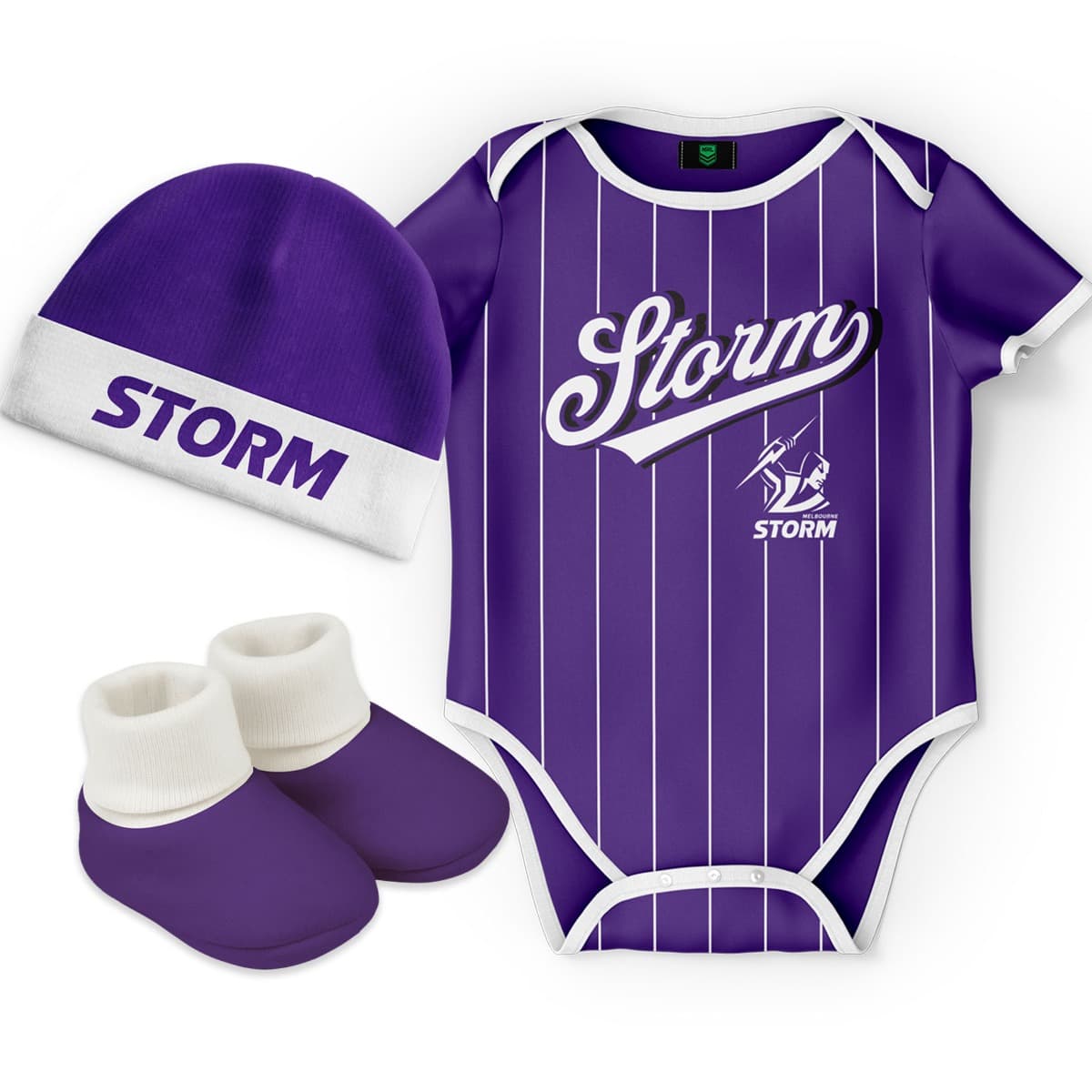 Melbourne Storm 2025 NRL Toddler 3pc Lullaby Gift Set